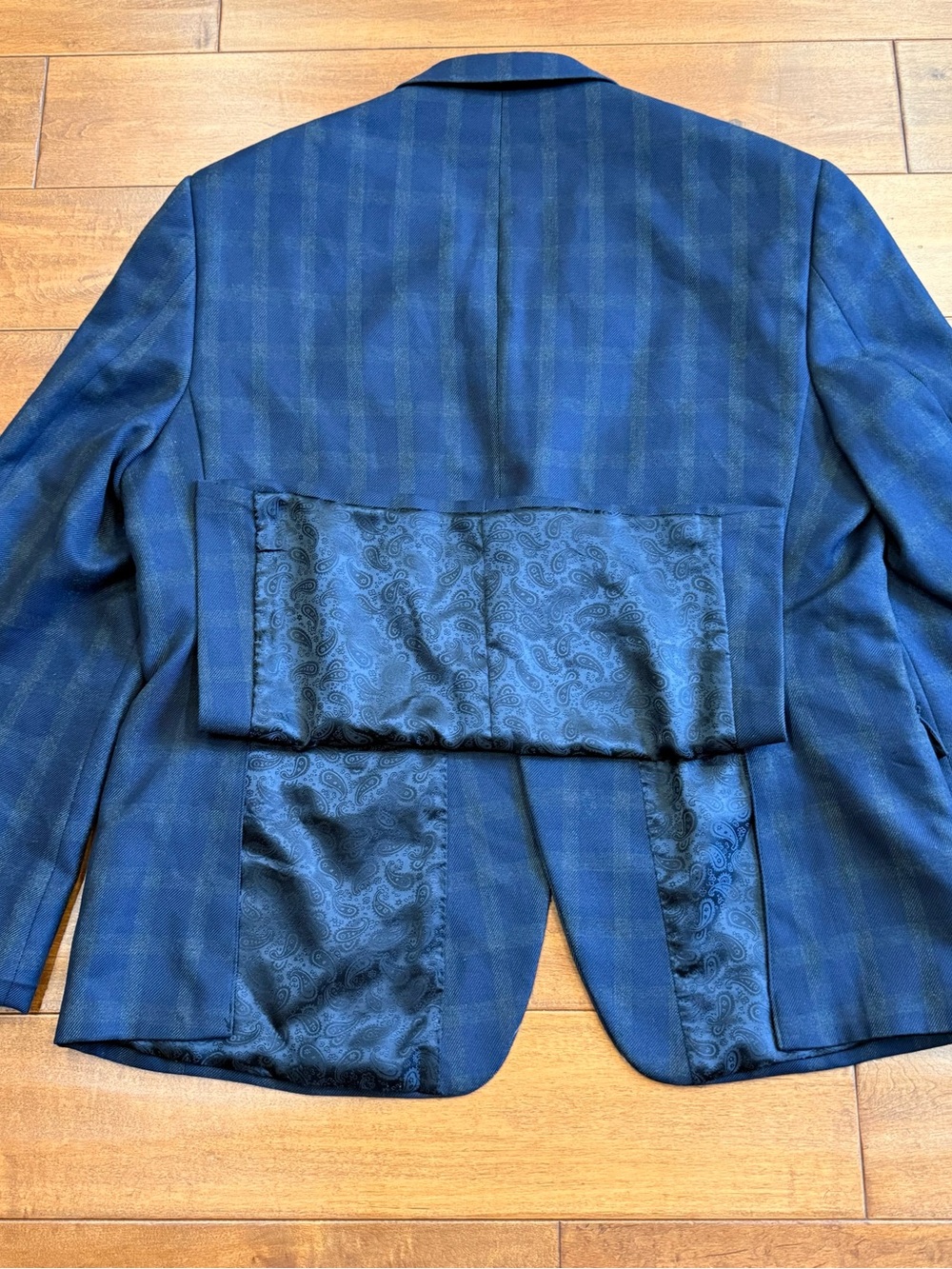 Originals 1926 Haggar Blue Tartan Plaid 2-Button Single Breasted 44S - Picture 6 of 12